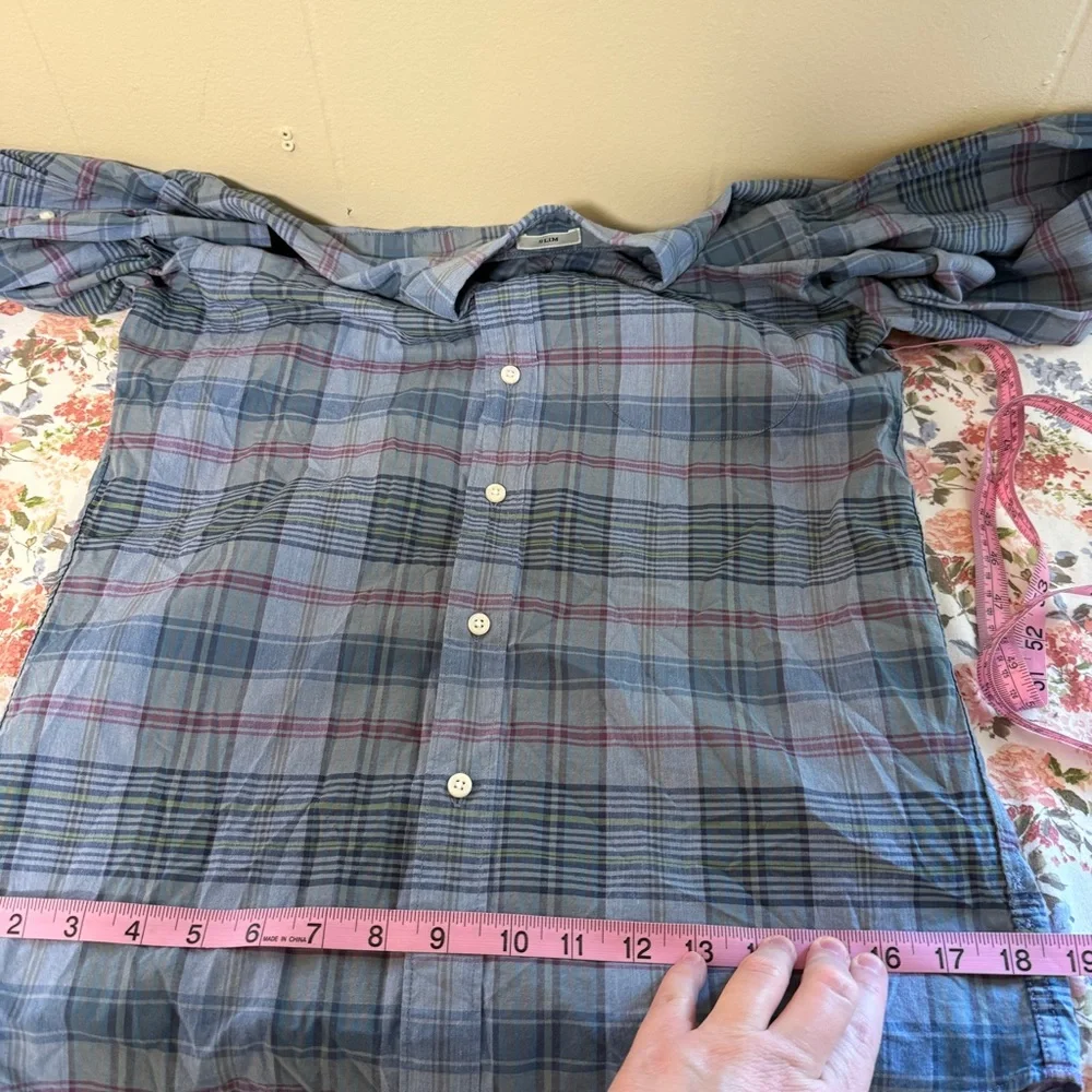 J Crew Mens Secret Washing Shirting Plaid Button Down Shirt Small Organic Cotton